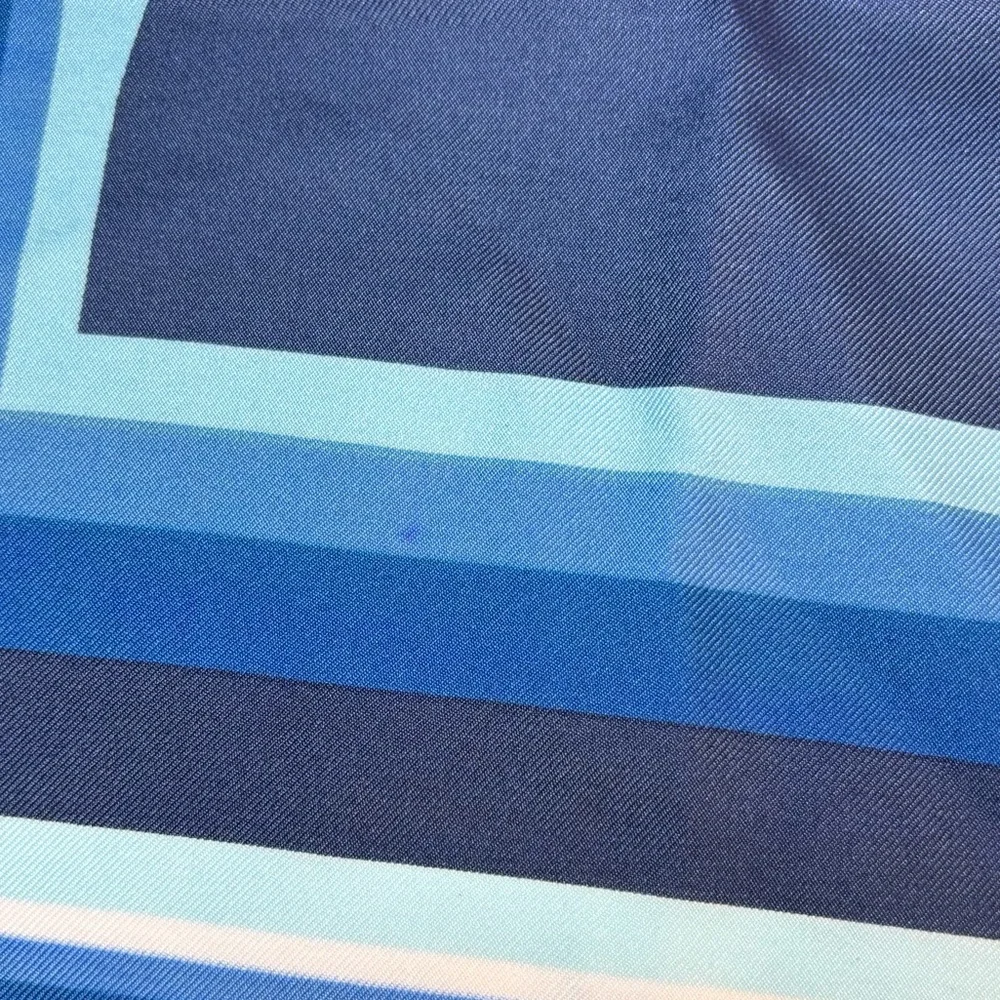 vintage Garret square scarf with mod blue lines